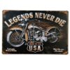 Emaljeskilt Harley Davidson - Legends never die
