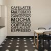 Kaffe-typer Wallsticker